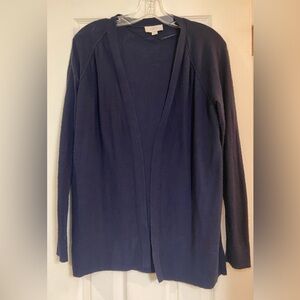 LOFT Navy Open-Front Knit Cardigan
